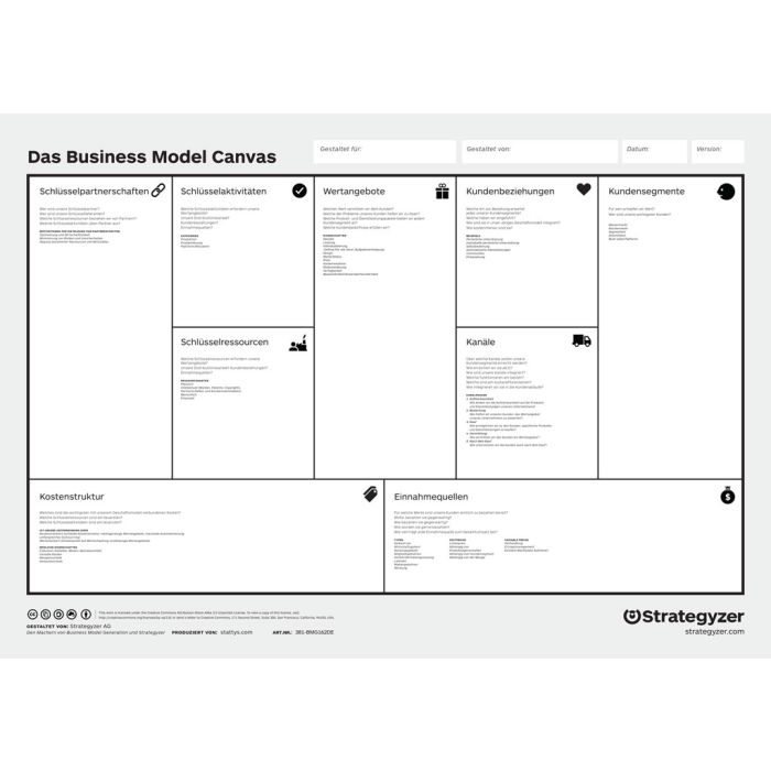 Business Model Canvas A0 Deutsch, PVC, Leinwand, Poster, Flipchard, Büro Wandbild, Bürobedarf, Motivation, Scratch map, Startup, Moderations-Karte, Canvas, maps, Büro, Business, Schreibwaren, Planer, Wand, Coach Business Model Generation, Map