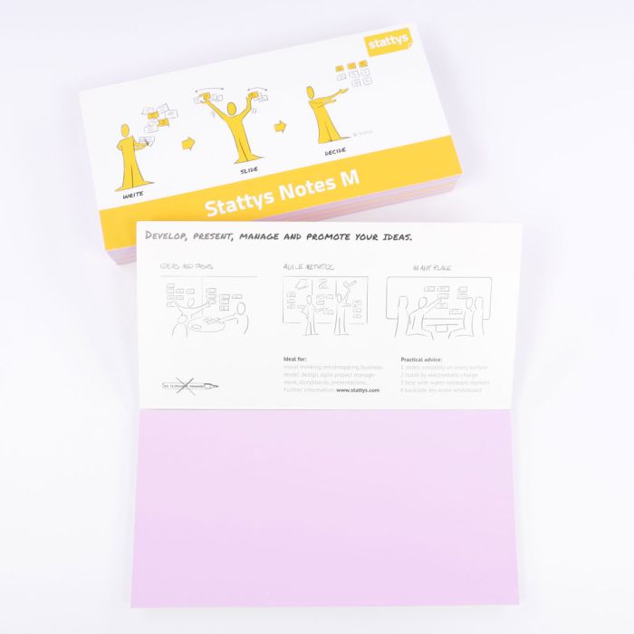 Set of 5 light violet, Electrostatic self-adhesive moderation cards, self-adhesive notepaper, sticky magnetic notes, moderation card, stattys, stickynotes, stattys notes, statty, electrostatic foil, notepad, pad for drawing, office set, static notepad