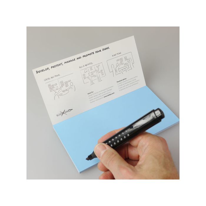 Stattys Notes M blau, Electrostatic self-adhesive moderation cards, self-adhesive notepaper, sticky magnetic notes, moderation card, stattys, stickynotes, stattys notes, statty, electrostatic foil, notepad, pad for drawing, office set, static notepad