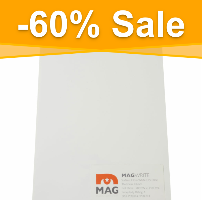 MagWrite Gloss - magnetic receptive whiteboard wall A5 sample