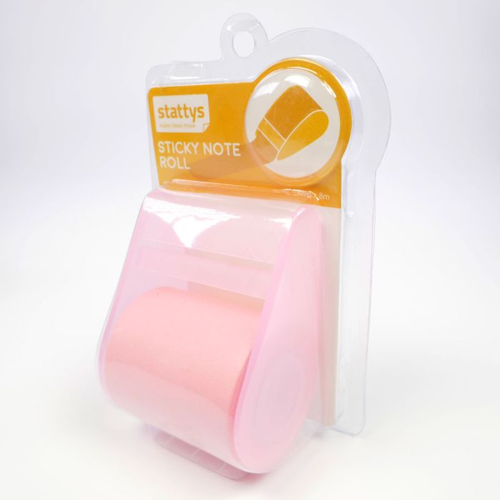 Sticky Notes Roll pink,, Post it roll, office, brainstorming, notes of liability, presentation, stattys notes, whiteboard, organize, organization, ideas, five colors, planning, green, yellow, pink, blue, white, paper