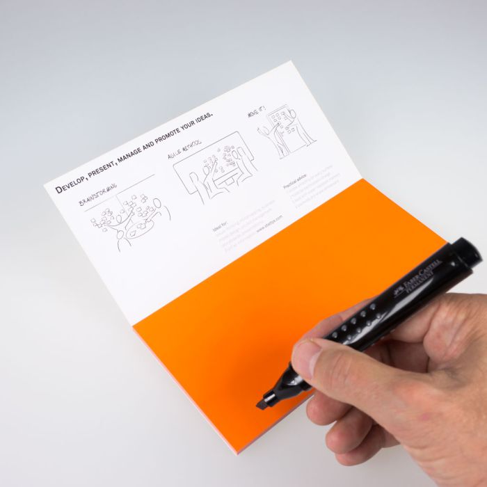 Stattys Notes M orange, Electrostatic self-adhesive moderation cards, self-adhesive notepaper, sticky magnetic notes, moderation card, stattys, stickynotes, stattys notes, statty, electrostatic foil, notepad, pad for drawing, office set, static notepad