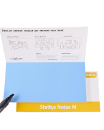 Stattys Notes M blau,  elektrostatisch selbstklebende Moderations-Karten, selbstklebende Notizpapier, Sticky Magnetic Notes, Moderations-Karte, stattys, stickynotes, static notes, statty, Folie, Notizzettel, Block zum Malen, Büro Set

