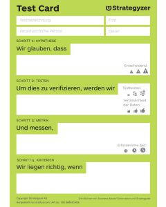 Strategyzer Business Model Test Karte A6 (DE)