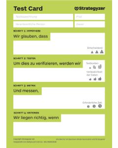 Strategyzer Business Model Test Card A5 (DE)
