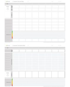 Customer Experience Design Bundle mit sowohl der Customer Journey Map als auch der Customer Touchpoint Map für ein komplettes Toolkit für das Design der Kundenerfahrung.