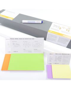 Stattys Starter Set 2 + 2 + 2, Stattys, slickynotes, stattys-notes, Whiteboardfolien, Stattys Notes Starter Set 1, Starter-Kit, Starter-Set Whiteboard, Traveler-Set, Reise-Set, Business-Set, statisches Whiteboard, selbstklebend Whiteboard, elektrostatisch