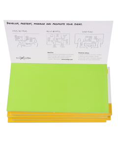 Stattys Notes S, 5er Set grün, elektrostatisch selbstklebende Moderations-Karten, selbstklebendes Notizpapier, Sticky Magnetic Notes, Moderations-Karte, stattys, stickynotes, static notes, statty, Folie elektrostatisch, Notizzettel, Block zum Malen