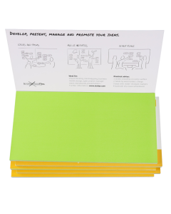 Stattys Notes M, pack of 5 green, electrostatic self-adhesive moderation cards, self-adhesive notepaper, sticky magnetic notes, moderation card, stattys, sticky notes, statty, static notes, notepad, pad for drawing
