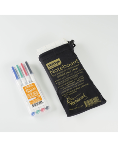 Stattys Noteboard – Foldable Pocket-Size Dry-Erase Whiteboard with 4 markers