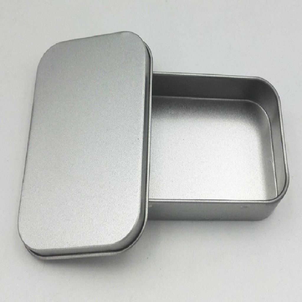 1 PC Metal Box Small Silver Tin Flip Up Storage Gum 7.5*5.3*2cm