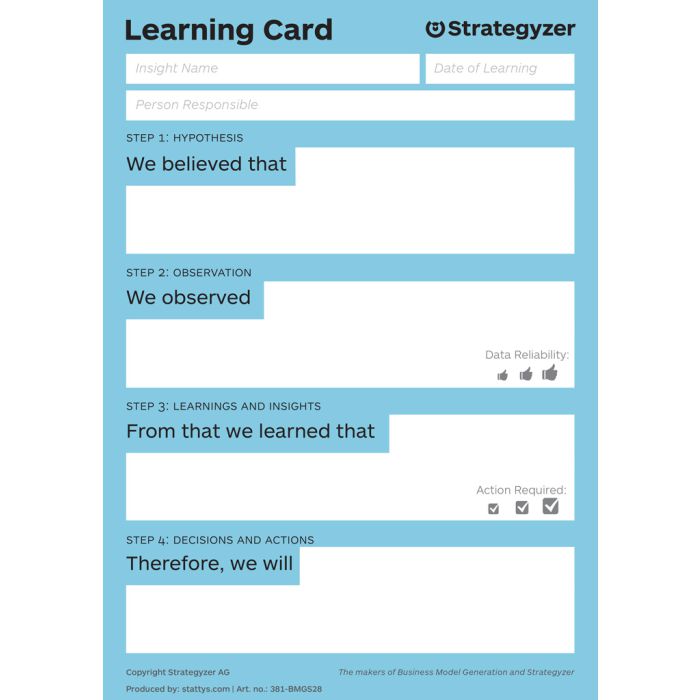 Strategyzer Business Model Learning Card A4 (EN)